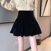 Осень-зима черная плиссированная юбка для женщин бархатная милая мини-юбка трапециевидной формы шорты милая модная женская одежда в корейском стиле