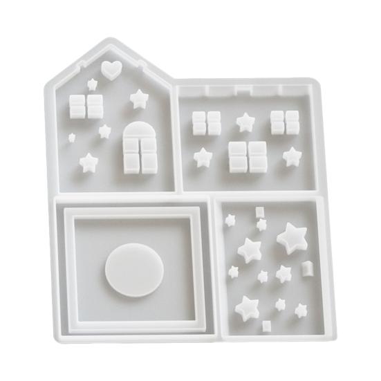 Форма для рождественского пряничного домика, лоток для печенья, шоколадных конфет, легкосъемная силиконовая форма для домика, праздничная форма для выпечки свечей