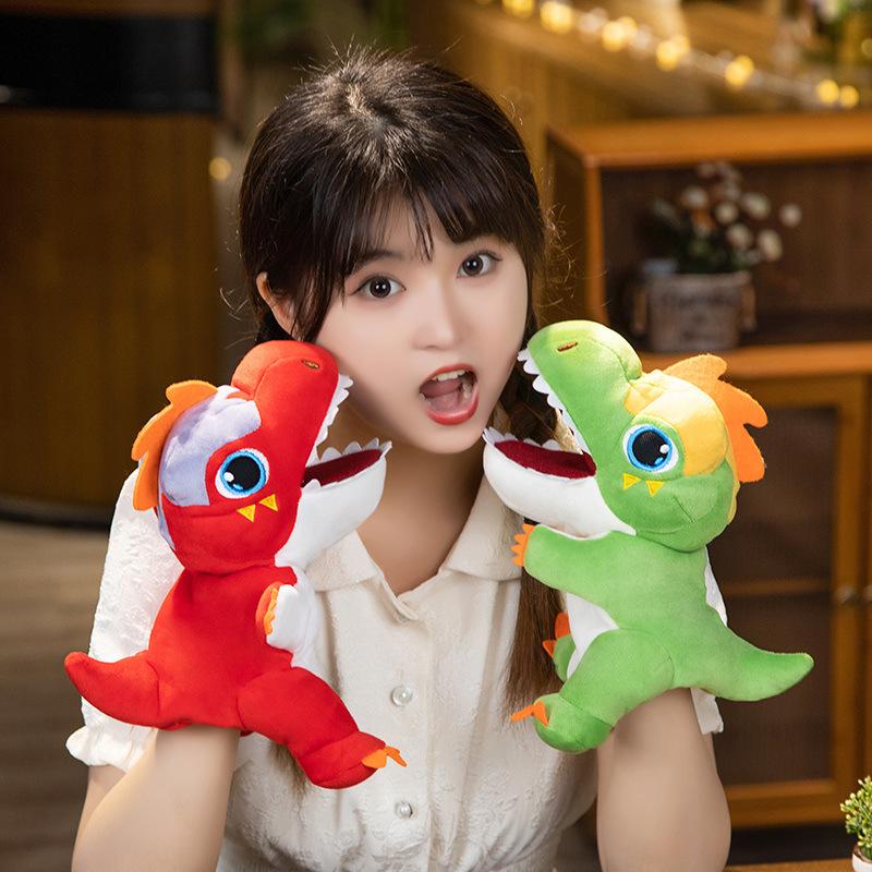 Cute Simulated Dinosaur Hand Puppet Plush Toy Tyrannosaurus Rex Hand Puppet Can Open Mouth Doll Children's Performance Props