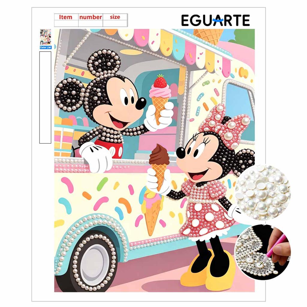 Disney Pearl Art Painting Home Wall Decor Ice Cream Truck Crafts Adult/Beginner Gift Creative Home Decor Unframed