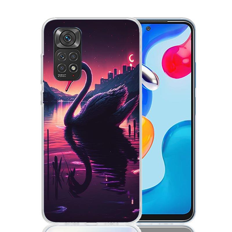 Black Swan Noble Phone Case For Xiaomi Redmi Note 15 14 13 12S 12 Pro Plus 11S 11E 11 11T 10S 10 Art Soft Pattern Cover Redmi No