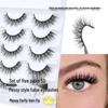 Set of 5 Pairs 5D Messy-Style Synthetic Fiber False Eyelashes, Crossed Design with Natural 3D Effect.
