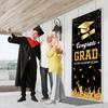 180x90cm Graduates Theme Background Black Gold Happy Graduation Banner  School Party Decor