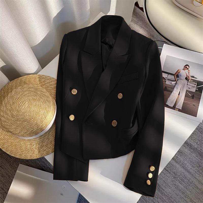 Однотонный короткий пиджак пиджак для женщин универсальный модный офисный пиджак уличный женский повседневный пиджак костюм