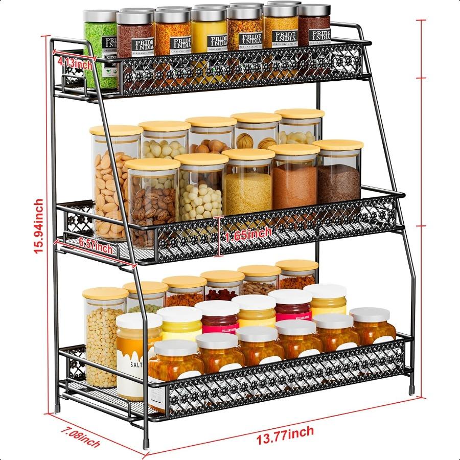Spice Rack Organizer for Cabinet Bathroom Organizer Countertop Bathroom Counter Organizer Kitchen Countertop Organizer Bathroom