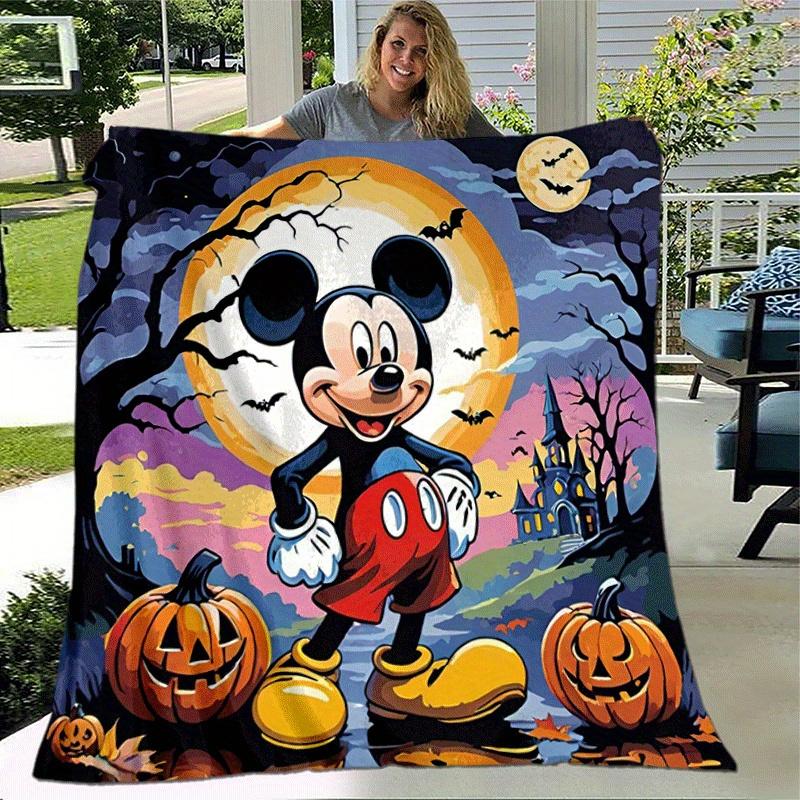 1pc Mickey Halloween Printing Blanket - Soft, All-Season Throw for Office Blanket, | Personalized Gift with Adorable Cartoon Design