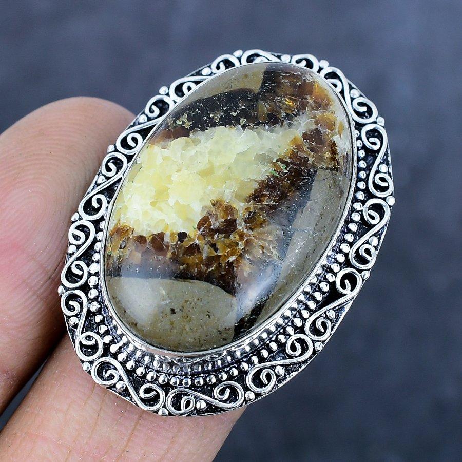 Natural Septerian Stone Gemstone 925 Sterling Silver Jewelry Ring Size 7 B9J68