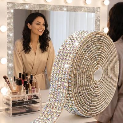 Блестящая полоска со стразами Лист с кристальными стразами Наклейка Bling Bling Декаль Декор для поделок