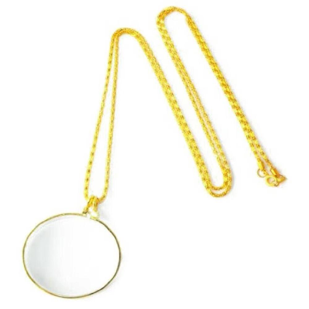 Gift Necklace Magnifying Glass 5x Portable Monocle Durable Magnifier Pendant Elderly