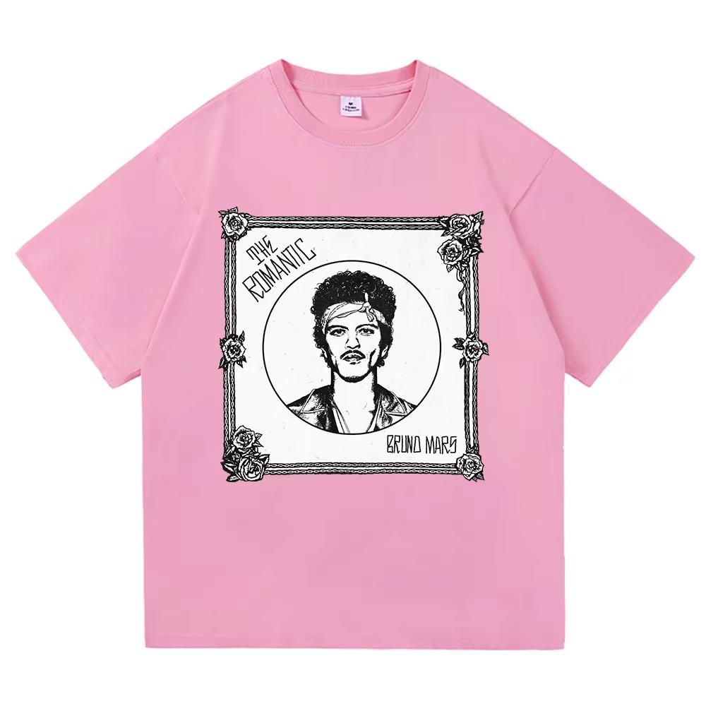 2026 The Romantic Album T Shirt Bruno Mars The Romantic Tour  Men Women Clothing Vintage Harajuku High Quality Cotton Tshirts