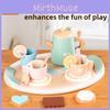 Wooden Afternoon Tea Cookies Cups Tableware Set Children Toys For Imaginative Pretend Play