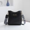 New Fashion Crocodile Pattern Messenger Bag Printed Webbing Strap Shoulder Strap Bucket Bag Large Capacity Women's Bag