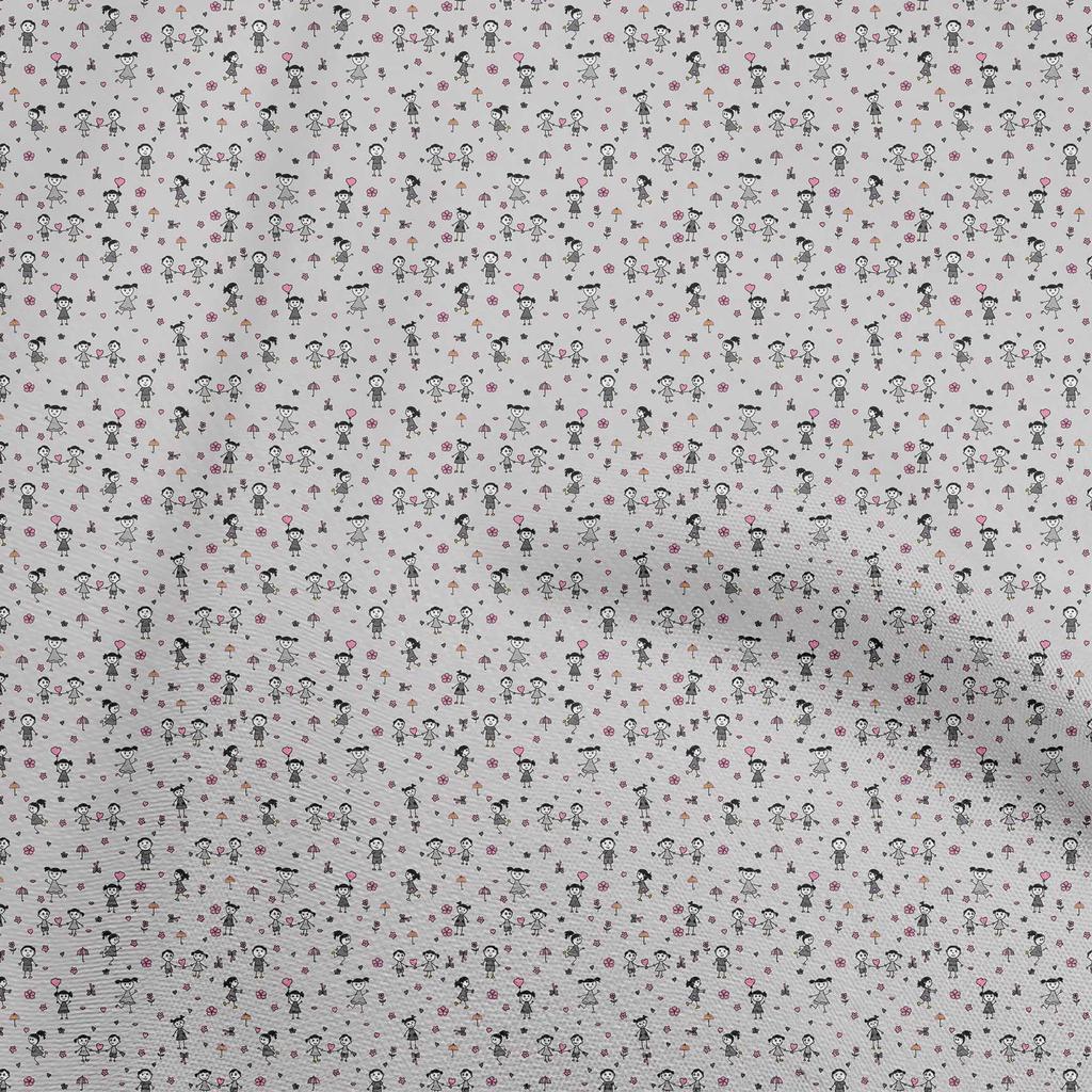 oneOone Cotton Flex Gray Fabric Random Craft Projects Decor Fabric Printed By The Yard 40 Inch