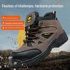 Мужские защитные рабочие ботинки со стальным носком — противоударные, противопрокольные, износостойкие, нескользящие, дезодорирующие, дышащие.