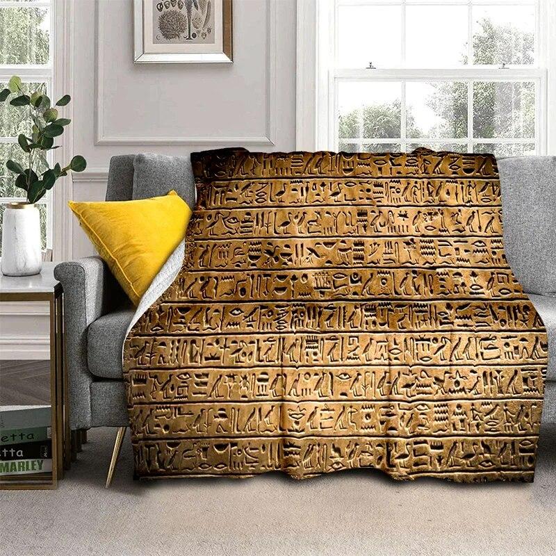 Одеяло с 3D египетским фараоном иероглифами, мягкое одеяло для дома, спальни, кровати, дивана, пикника, путешествия, офиса, покрывало, одеяло