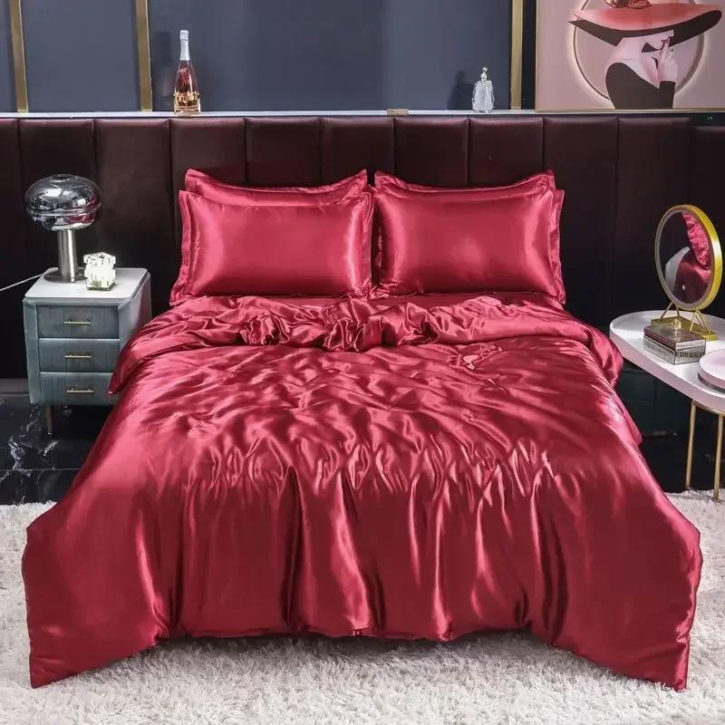 Luxury Gold Mulberry Silk Bedding Set Comforter Quilt Cover Flat Sheet Pillowcase Double Ru Europe Queen Bed Linen Duvet Covers