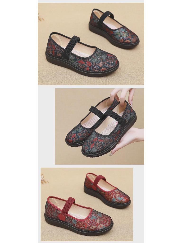 Old Beijing Non-Slip Soft Sole Shoes for Middle-Aged and Elderly Women - Spring and Autumn (Mother's, Grandma's).
