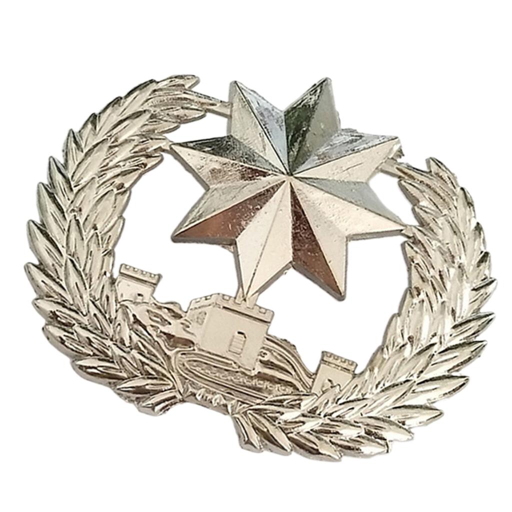 Uniform Cap Star Emblem Unisex Adult Security Guard Helmet Hat Badge Hat Accessories for Police Security Uniforms