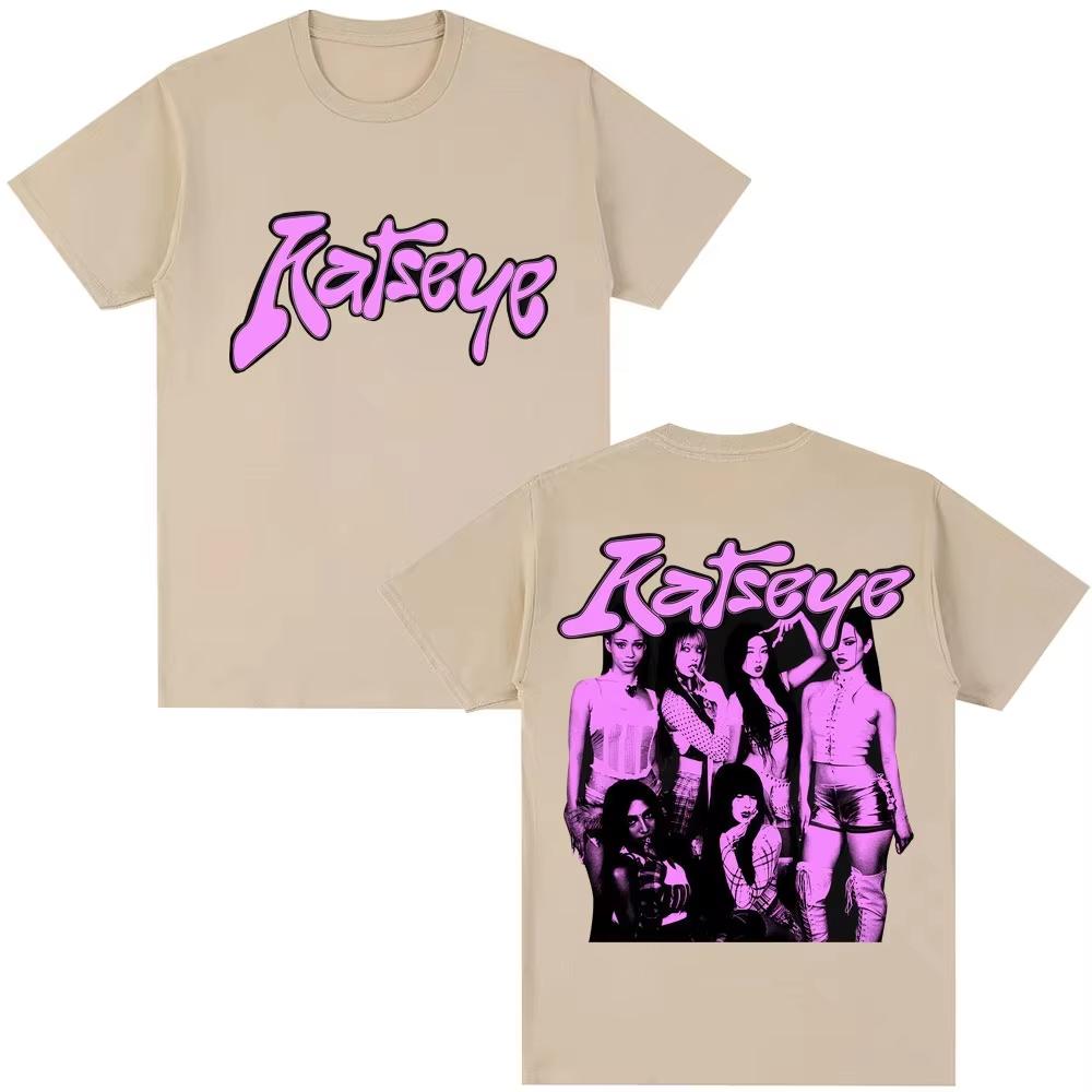 Kpop Katseye Member Classic Graphic T Shirt Korean Fashion Pop Music Aesthetic Streetwear Men Women Cotton Shortsleeved top