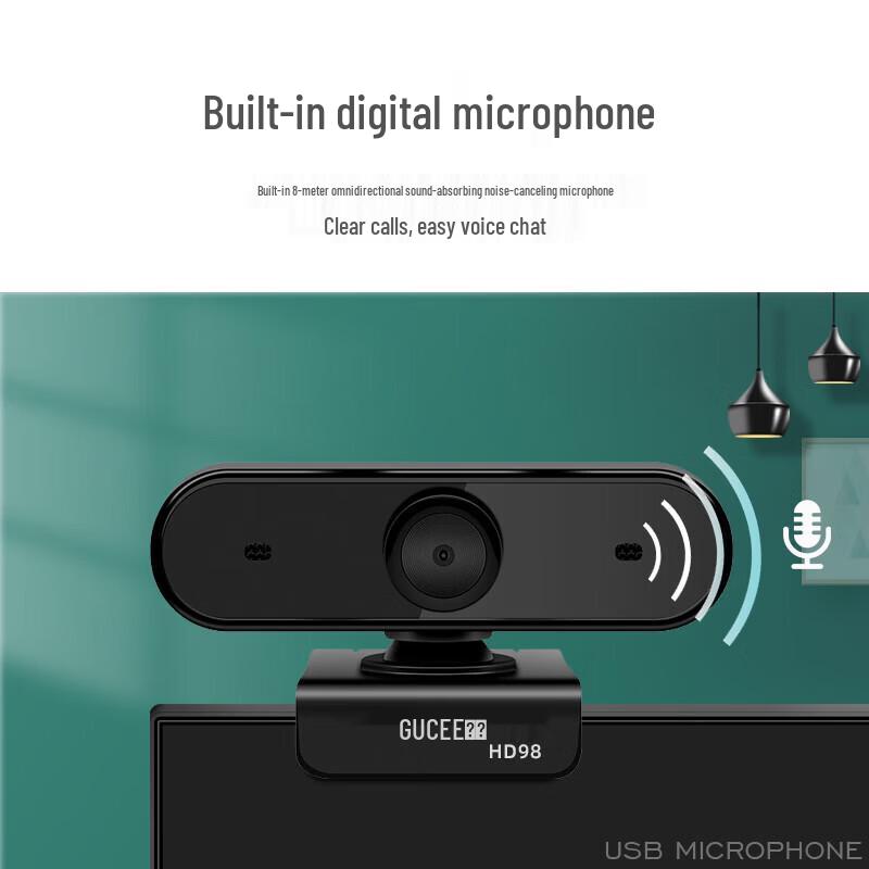 GUKK HD98 1080P Ультраширокоугольная USB-веб-камера с микрофоном