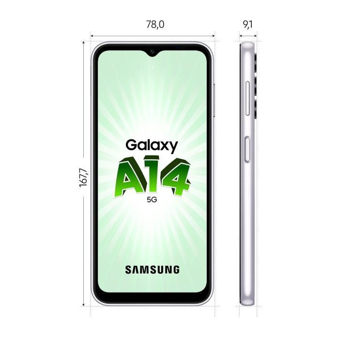 SAMSUNG Galaxy A14 5G Серебристый 64 ГБ - Очень хорошее состояние