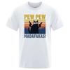 Футболка Pew Pew Madafakas для мужчин с коротким рукавом, новинка, забавная футболка с котом, винтажные летние топы, рубашки, футболка, футболка с круглым вырезом, уличная одежда