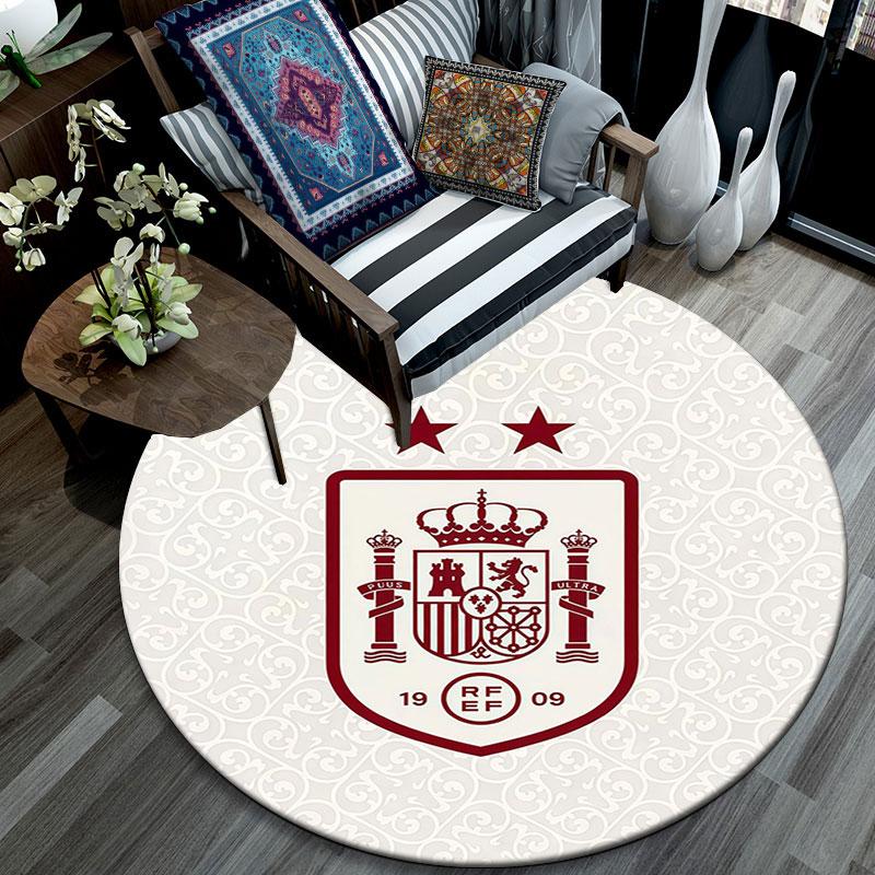 Spain National Football Team pattern round rug,Carpet Rug for Living Room Bedroom Playroom ,Non-slip Floor Mat,Holiday Gifts and Birthday Gifts.