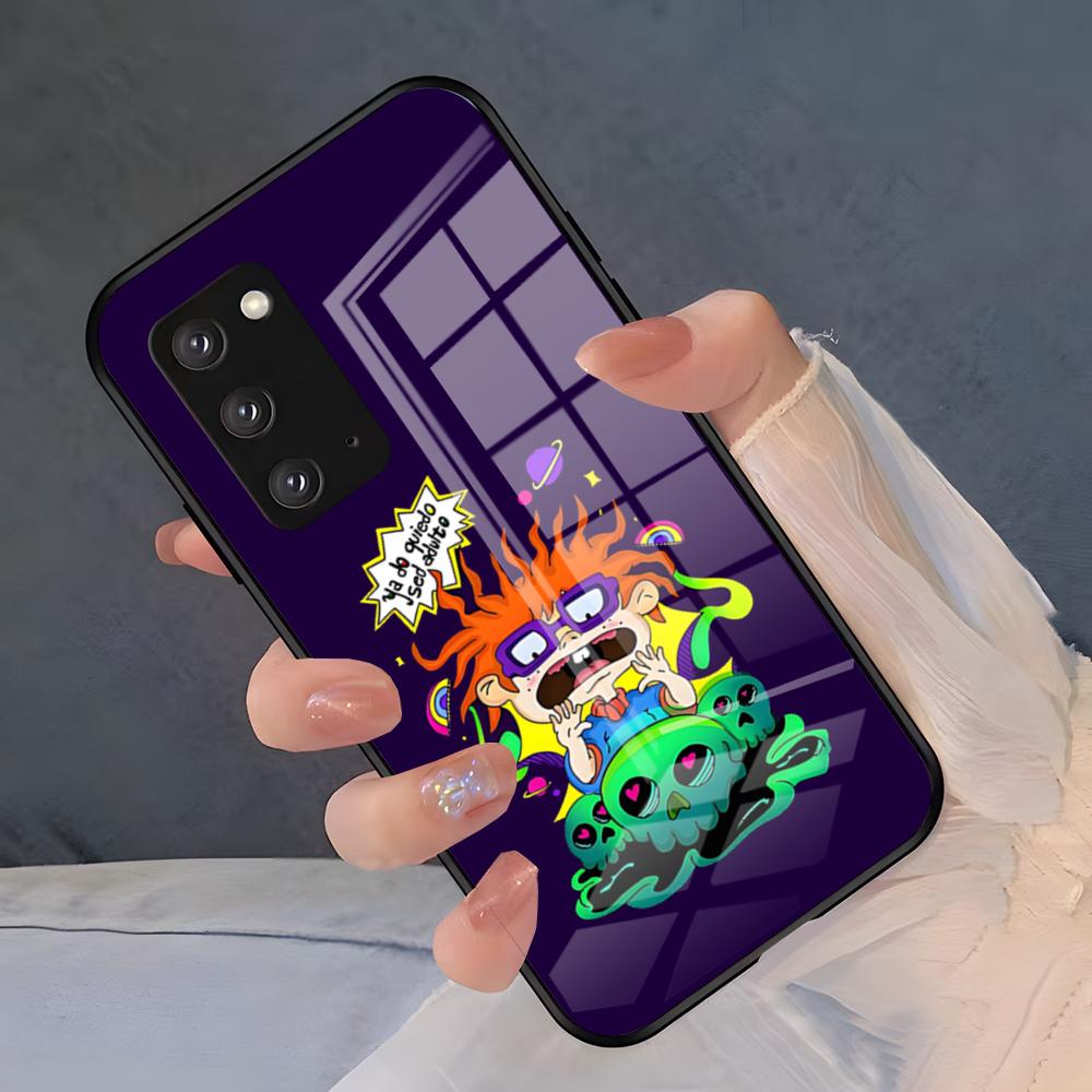 Мультяшный чехол-R-Rugrats для телефона Samsung S26 S25 Plus S20 S20 Plus S22 Ultra S23 FE S21 Plus S21 Ultra Стеклянная крышка