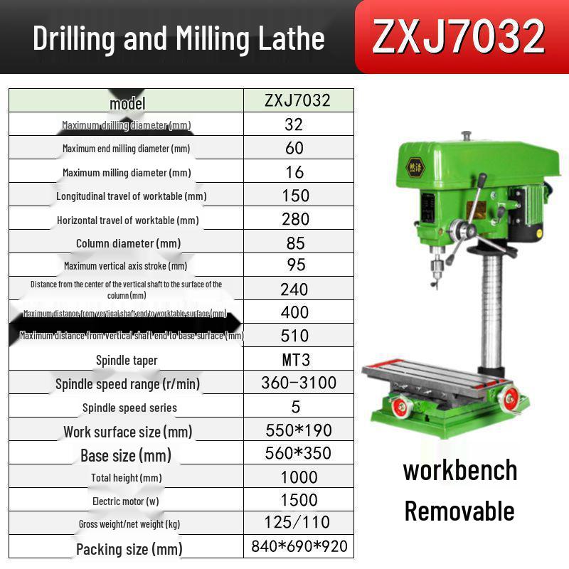 High-Power Industrial Grade Benchtop Drill Press with Integrated Drill and Tap for Precision Small Drilling and Punching