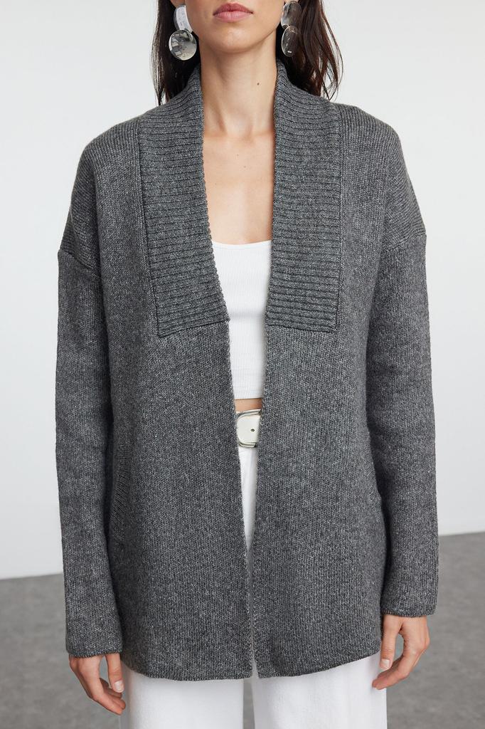 Женский модный стильный кардиган, широкий крой, мягкий текстурированный трикотаж, кардиган