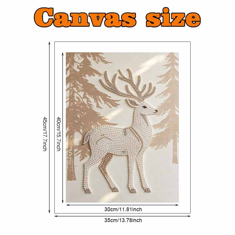 Pearl Art Painting Christmas Deer Home Wall Decor Art Crafts Handmade DIY Adult/Beginner Gift Creative Home Decor Frameless Wall Art Kit