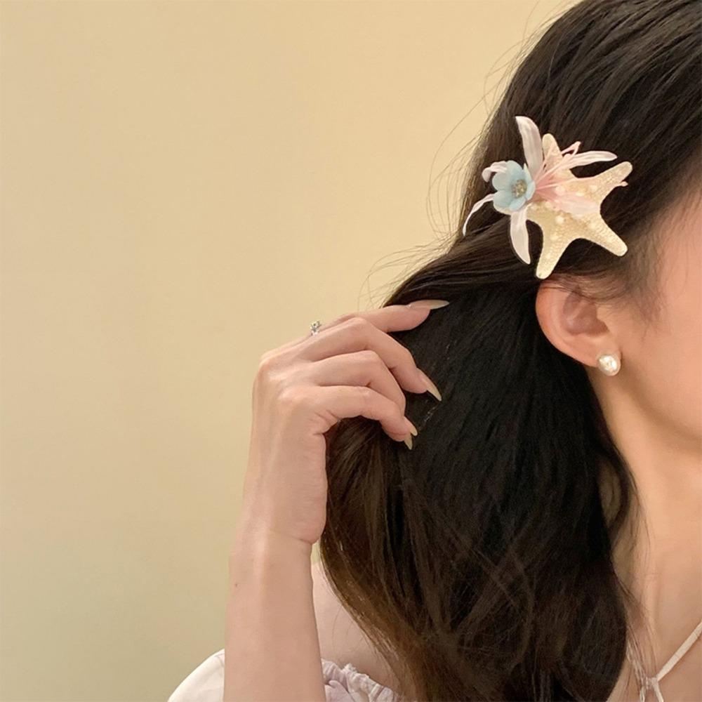 Handmade Hair Claw Flower Hair Accessories New Starfish Shell Hairpins  Hair Decorations