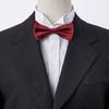 Ogier Bow Silk Solid Сделано в винно-красном галстуке, 100% сатин, цвет, Япония, формальный, свадьба, банкет, афтепати, вечеринка, повседневный,