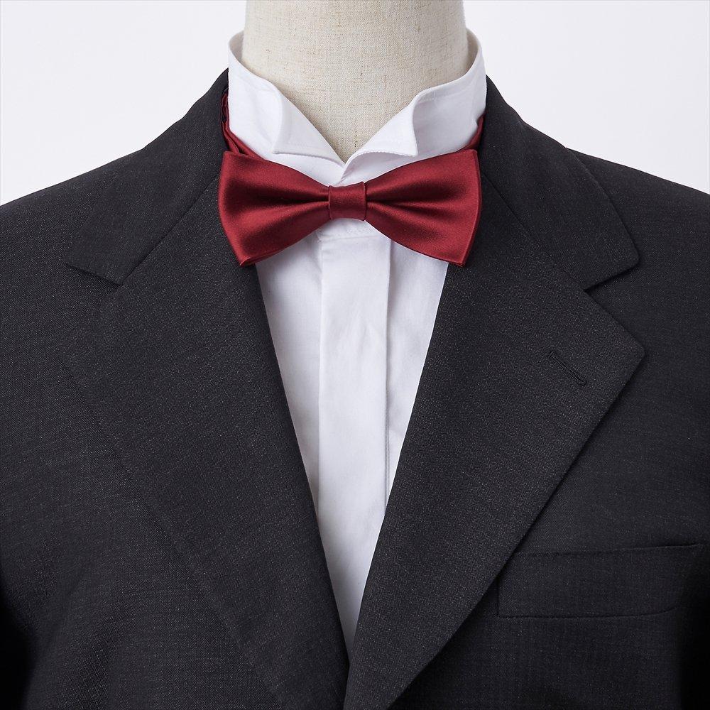 Ogier Bow Silk Solid Сделано в винно-красном галстуке, 100% сатин, цвет, Япония, формальный, свадьба, банкет, афтепати, вечеринка, повседневный,