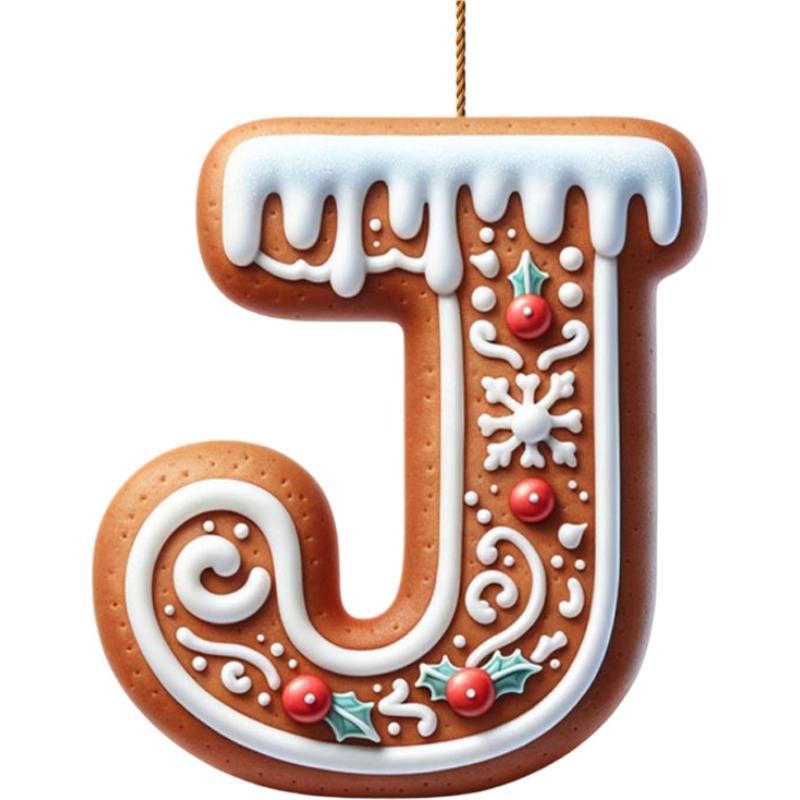 Акриловые буквы от А до Я, ornaments, 26 букв, креативное украшение для рождественской елки, подвеска, подвесные 2D плоские буквы алфавита, декор