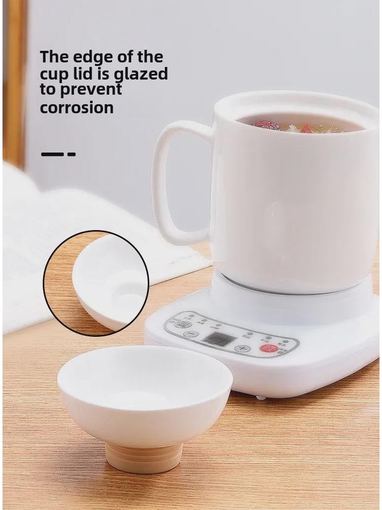 Умная керамическая электрическая мини-чашка для тушения – для использования в офисе и дома для приготовления супа, каши, ласточкиного гнезда, стеклянного чая