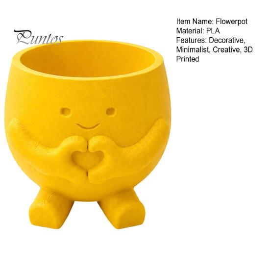 Мини-горшок для цветов, 3D-печать, милые горшки с улыбкой для растений, кашпо для суккулентов для комнатных растений, настольный контейнер, забавный маленький цветочный горшок, уникальное кашпо