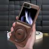 Однотонный кожаный магнитный чехол для телефона Samsung Galaxy Z Flip6 Flip5 Flip4 Flip3, противоударный вращающийся кронштейн для MagSafe, 2 шт., складной чехол