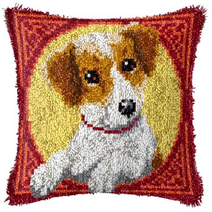 Cute Animal Latch Hook Rug Kits Pillows Smyrna Package Carpet Cat Embroidery Latch Hook Kit Diy Cross Stitch Pillow Knooppakket