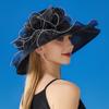 1PC New Sun Protection Mesh Flower Hat Organza Women'S Hat Sun Shade Large Brim Hat French
