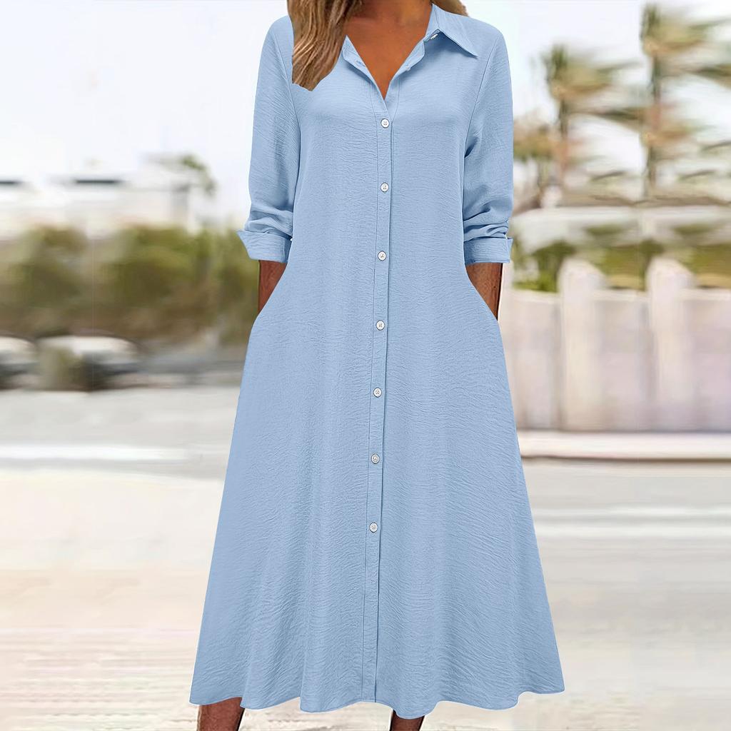 Women's Button Shirt Long-sleeved Fashionable Dress
