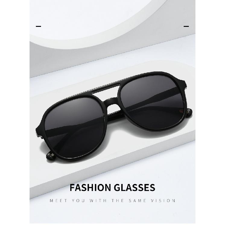 Double-beam oval-shaped sunglasses, PC lenses, outdoor sunglasses