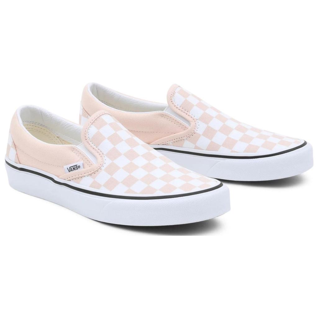 Vans Серия Slip-On Теория цвета Классические повседневные низкие кеды для скейтбординга Унисекс кроссовки Розовый Белый VN0A7Q5DBM0