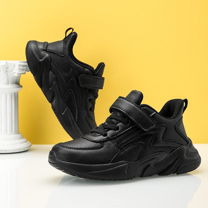 Детские кроссовки Модная детская спортивная обувь для мальчиков Удобная обувь Повседневная обувь для ходьбы Студенческая обувь для улицы Беговые кроссовки Черно-белые