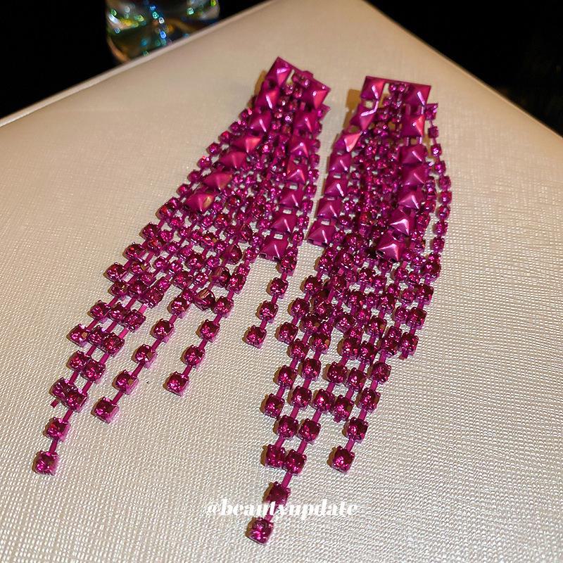 Серебряные серьги-кисточки с трансформируемой иглой - длинные серьги в европейском/американском стиле: Модный, уникальный, преувеличенный стиль.