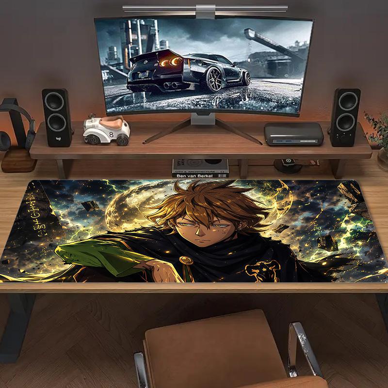 Подушка с принтом Черного Клевера Нескользящий Большой Коврик для Мыши Laptop Tablet XXL Коврик Игровой Коврик для Мини-ПК С заблокированным краем