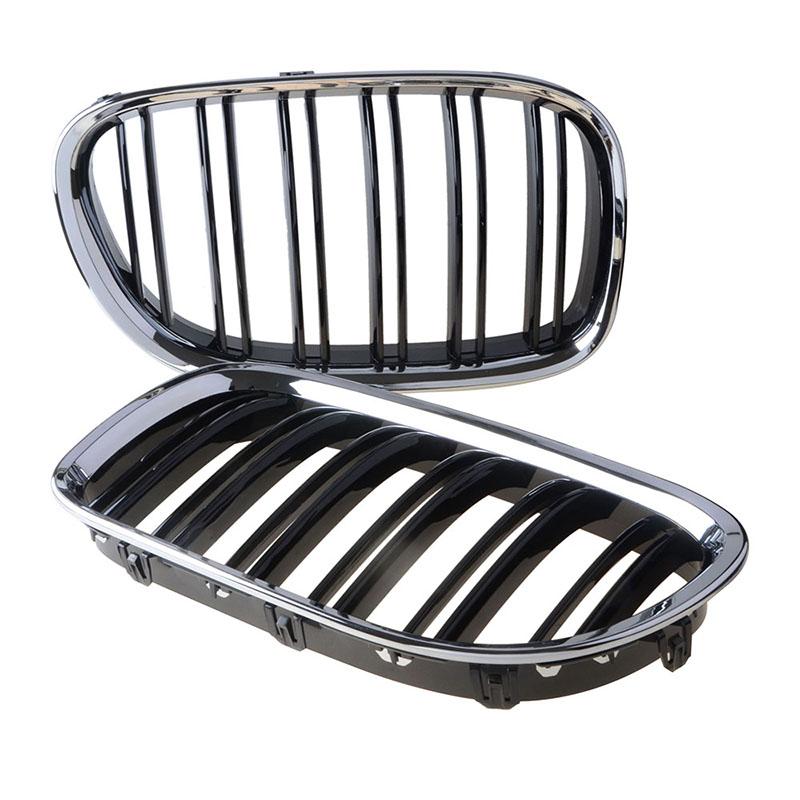 Подходит для BMW 7 серии F01 F02 730D 740D 750D 2009-17, передний бампер автомобиля, впускная решетка, двойная планка, передняя решетка для почек, украшение