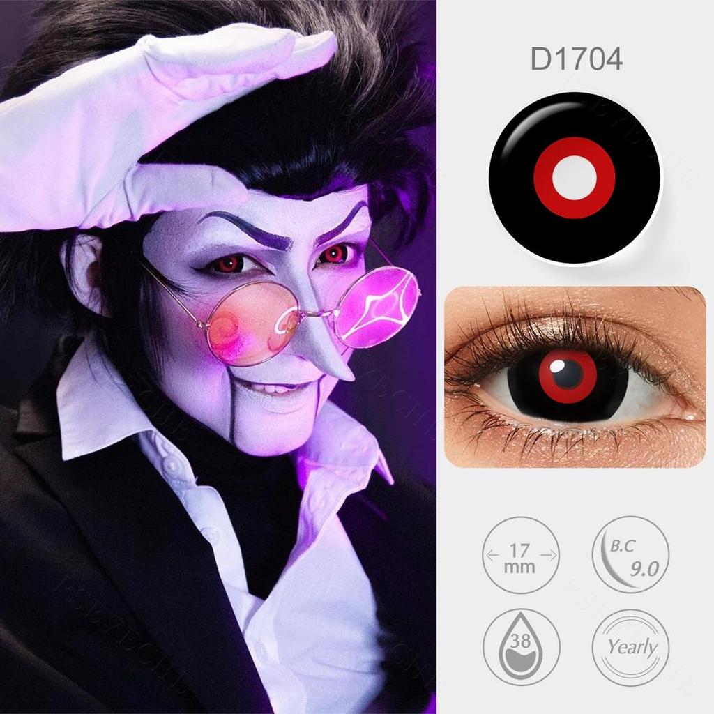 Pseyeche 17MM Role Playing Contact Lenses Tokyo Ghoul Black And Red Mini Sclera Lenses Halloween Contact Lenses 1 Pair Yearly Crazy Lens