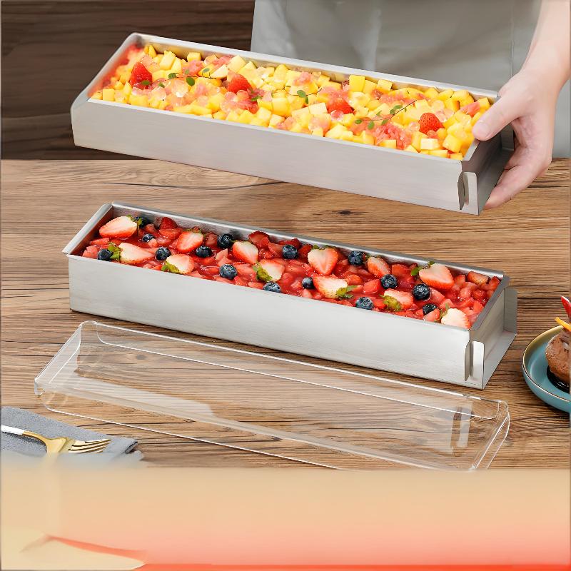 Rectangular Tiramisu Cake Mold Set Stainless Steel Baking Box with Cake Tray for Parties and Celebrations