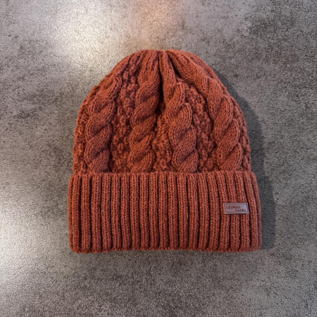 Knit Hat For Men With Letters Warm Solid Color For Casual Wear